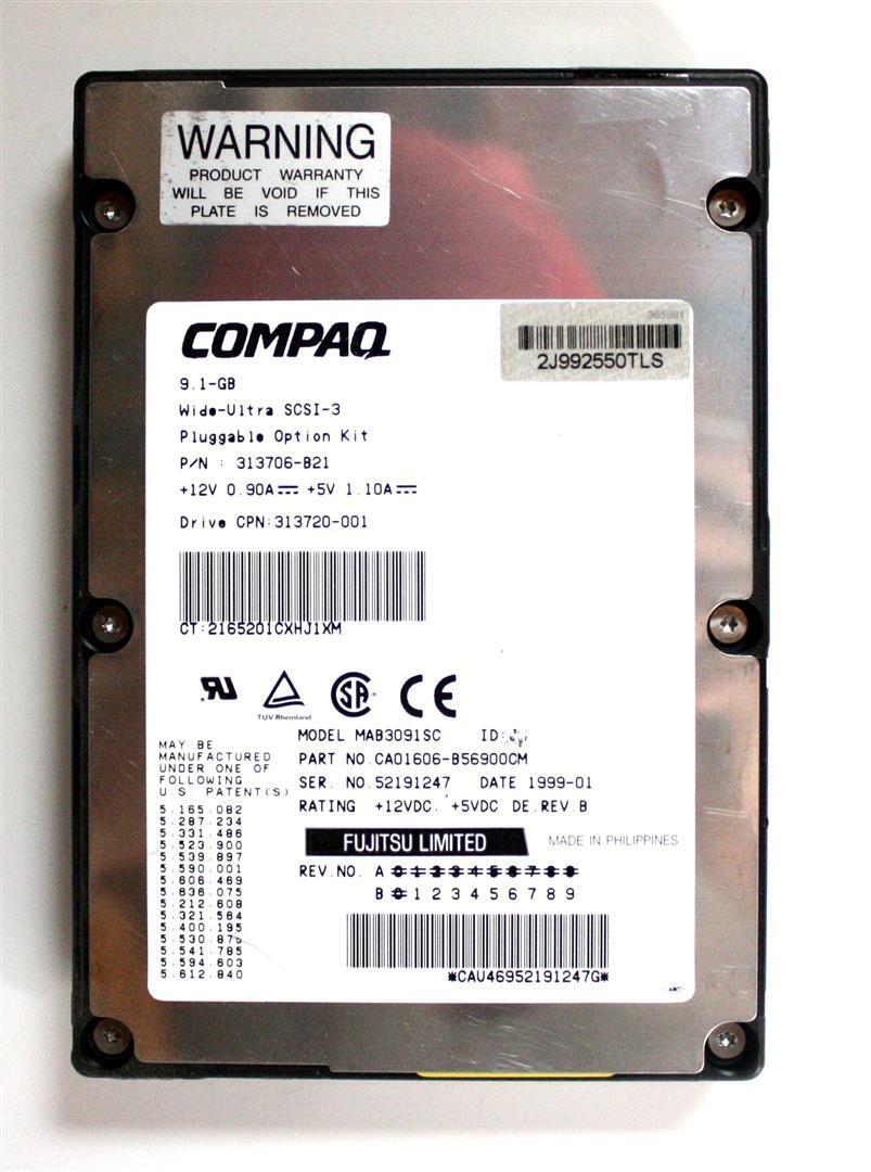 9.1GB WU SCSI-3 PLUGGABLE,313706-B21,313720-001,MAB3091SC