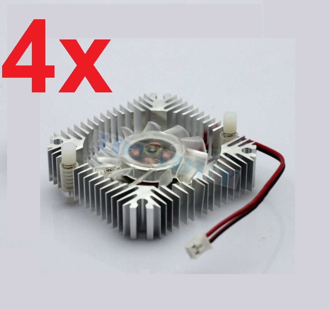 4 PCS 55mm 2PIN Aluminum Snowhite Cooling Fan Heatsink Cooler  VGA CPU FS006