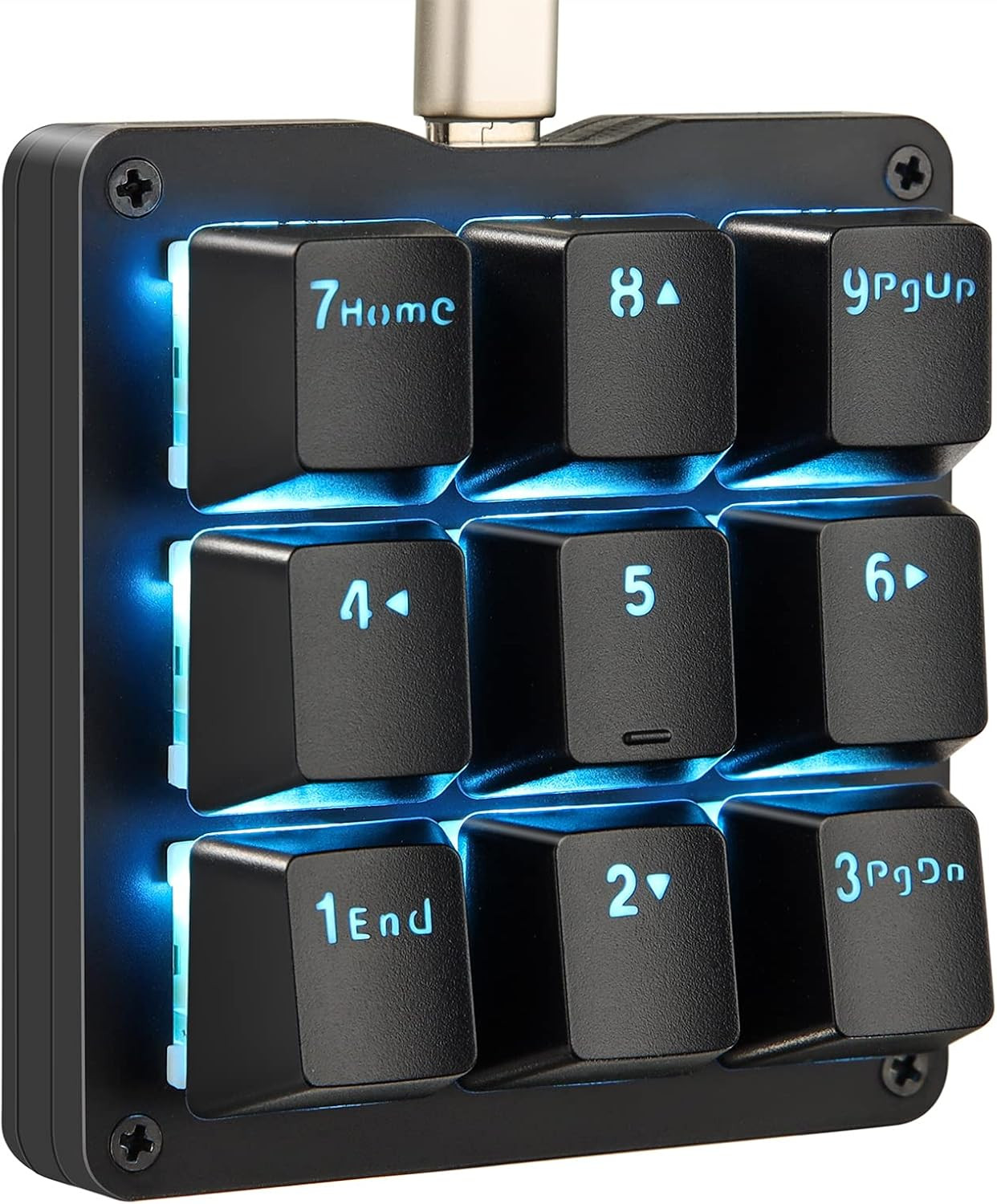 Mechanical Numpad Macro Keyboard, 9-Key Numeric Keypad LED Backlit Gaming Keyboa