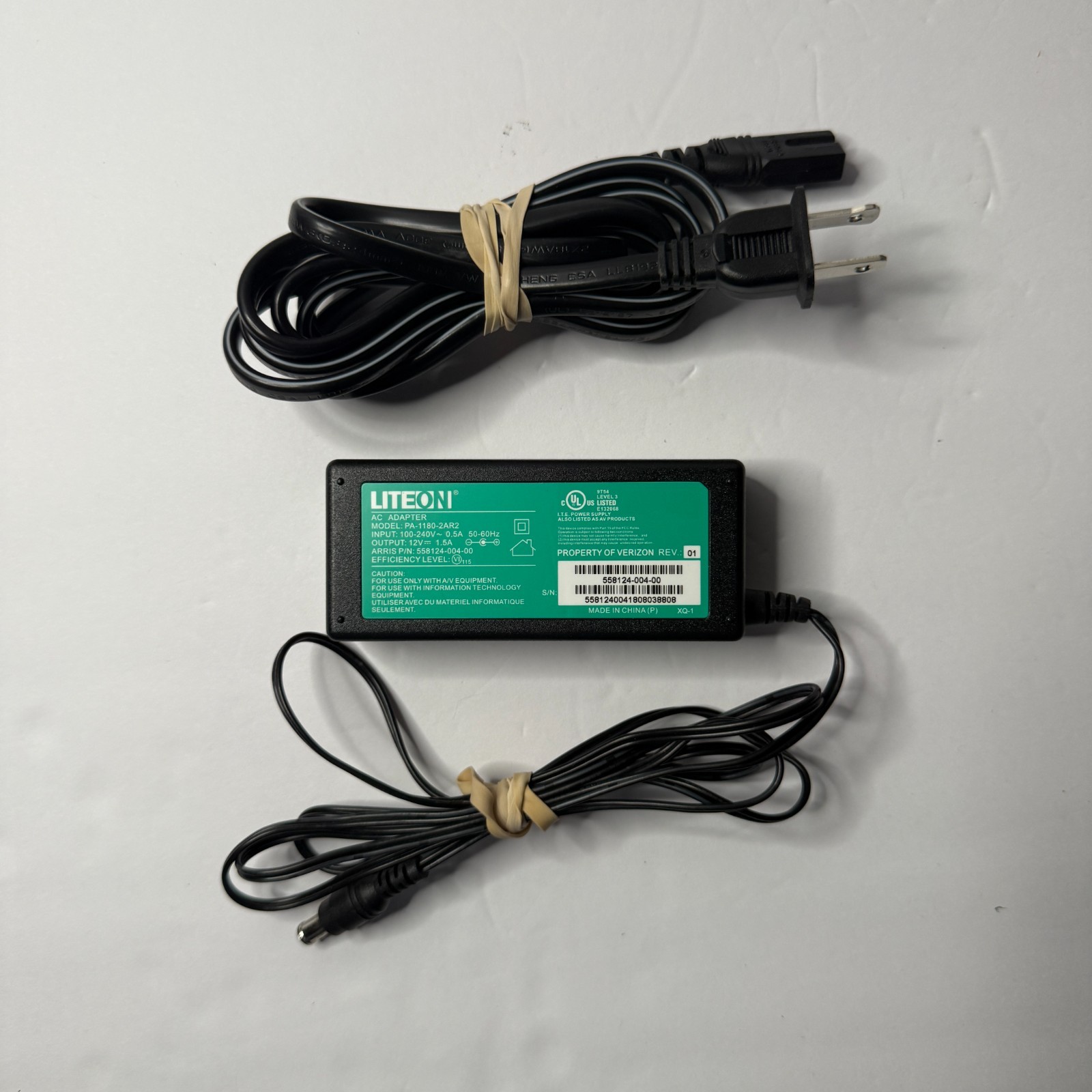OEM Lite-On 18W 12V 1.5A AC Adapter Power Supply PA-1180-2AR2 Verizon FiOS