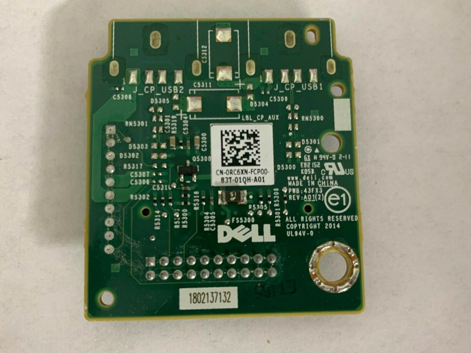 GENUINE Dell Poweredge R730XD vFlash Media Card Reader P/N: RC6XN
