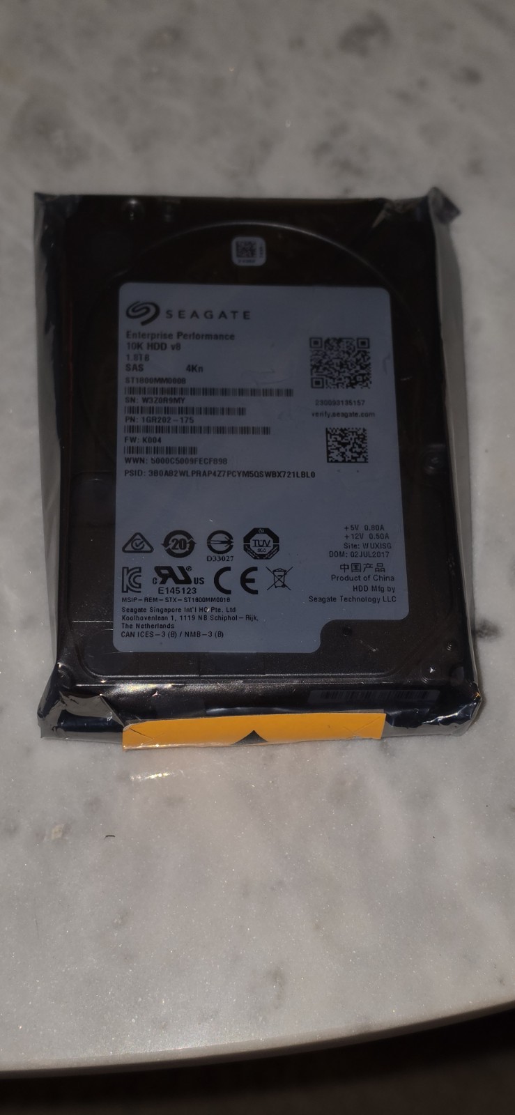 Seagate ST1800MM0008 2.5" 1.8TB 10K SAS 12Gb/s 128MB 4KN Enterprise Hard Drive