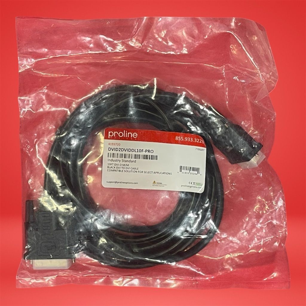 Proline 10ft DVI-D Dual Link Male-Male Cable Black High-Resolution