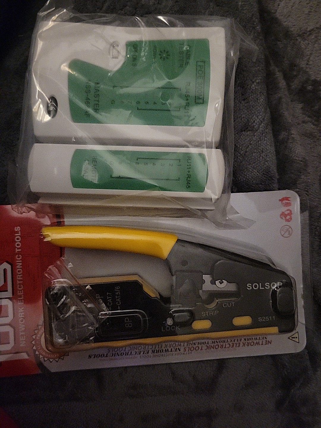 RJ45 All-in-One Ethernet Crimper w/ Network Cable Tester Tool Kit *NEW* EB-18430
