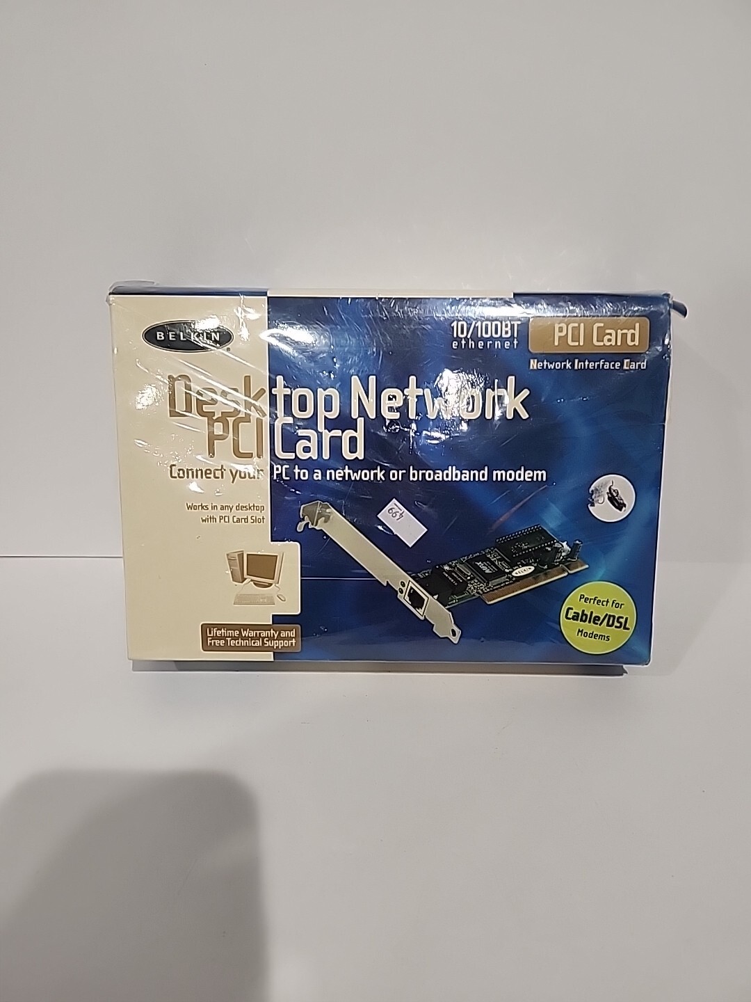 Vintage Belkin Desktop Network PCI Card 32 Bit 10/100BT Ethernet 2002 Sealed New
