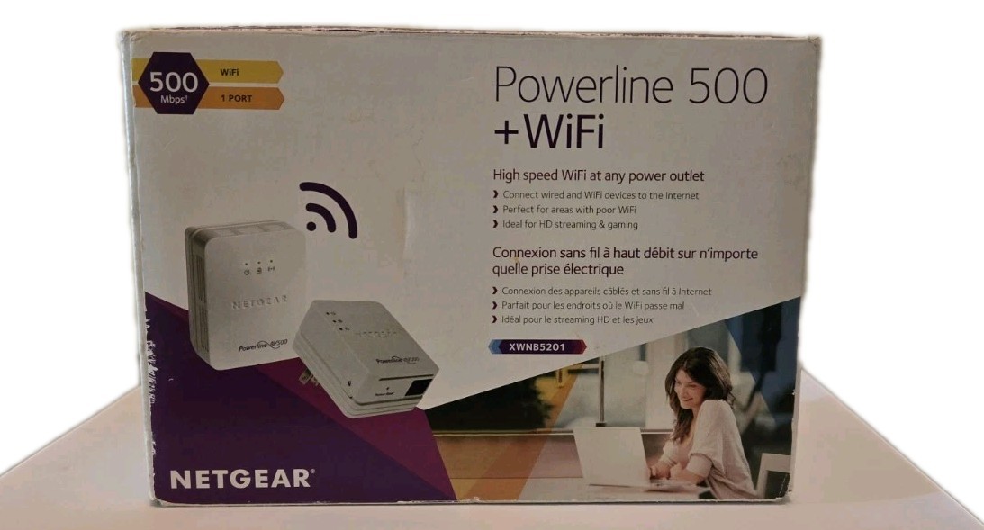 Netgear Powerline 500 1-Port Starter Kit XAVB5201 NEW