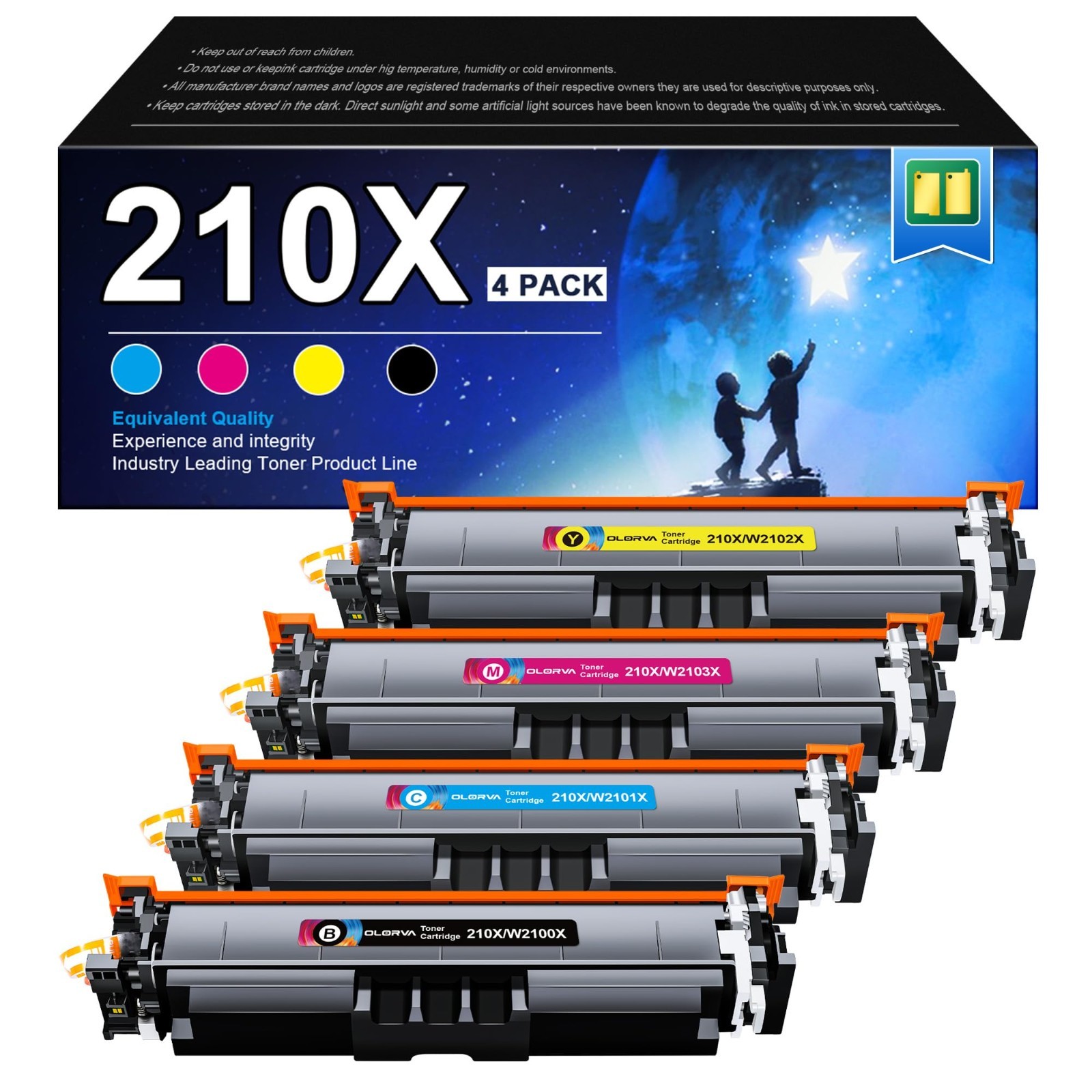 OLORVA 210X Toner Cartridges 4 Pack Replacement for HP Compatible Color LaserJet