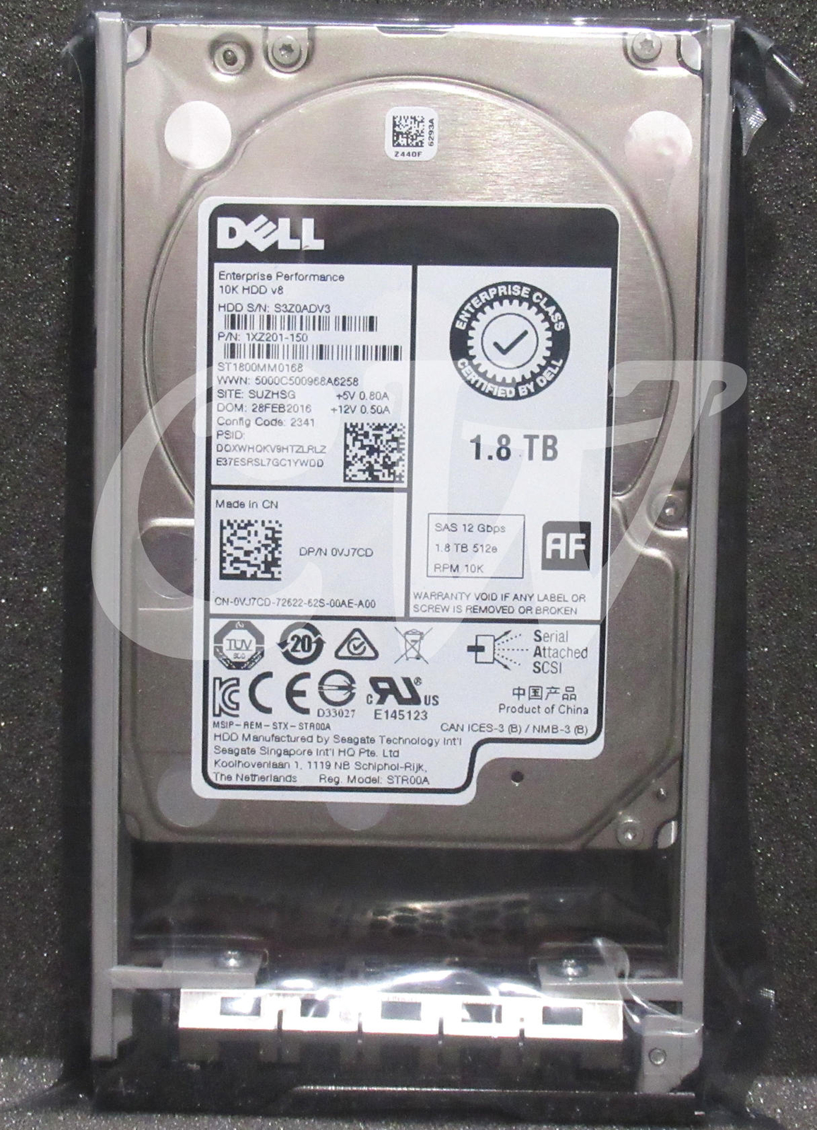 VJ7CD ST1800MM0168 Dell 1.8TB 10K RPM 12Gb/s 128MB 2.5"SAS SERVER HDD Hard Drive