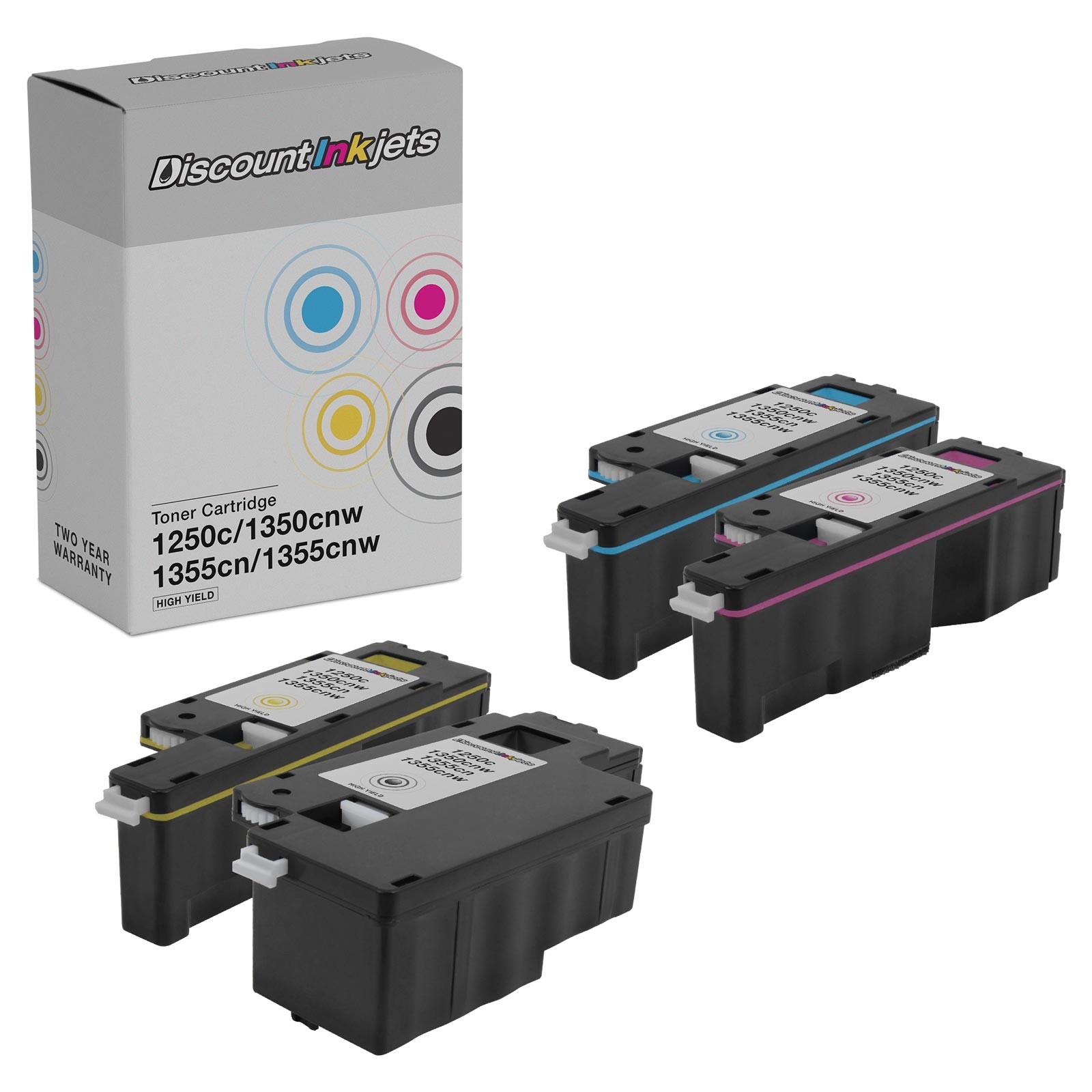 4PK BLACK COLOR Toner Cartridge for Dell Laser 1350cnw 1355cn 1355cn C1765 C1765