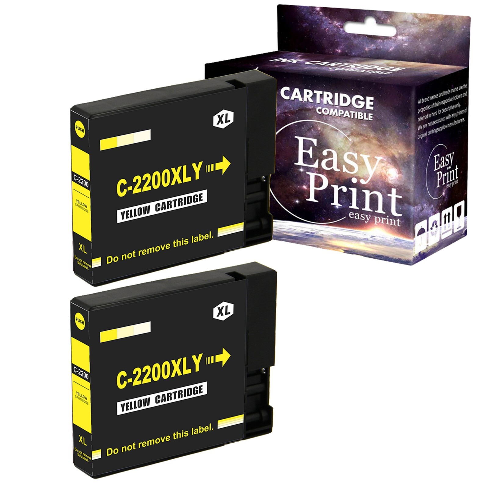 2PK PGI2200 XL Yellow Ink Cartridge for Canon Maxify MB5020 MB5120 MB5320
