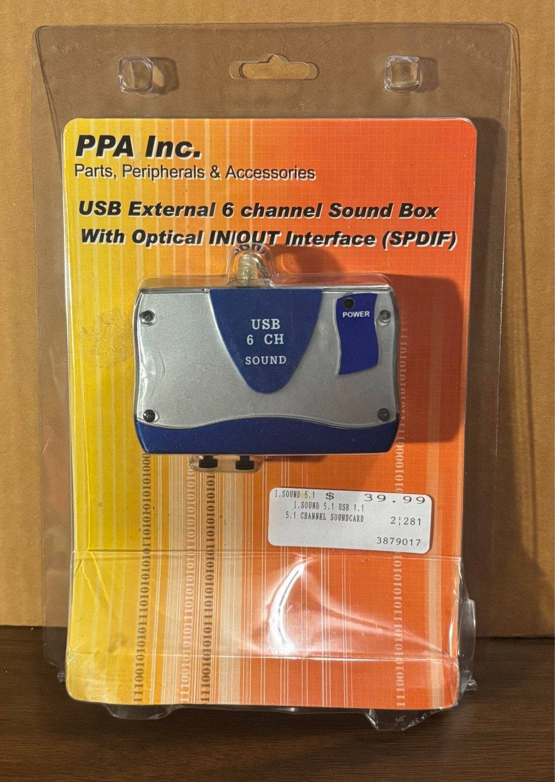 PPA Inc. USB External 6 Channel (5.1) Sound Box Optical IN/OUT interface - NEW