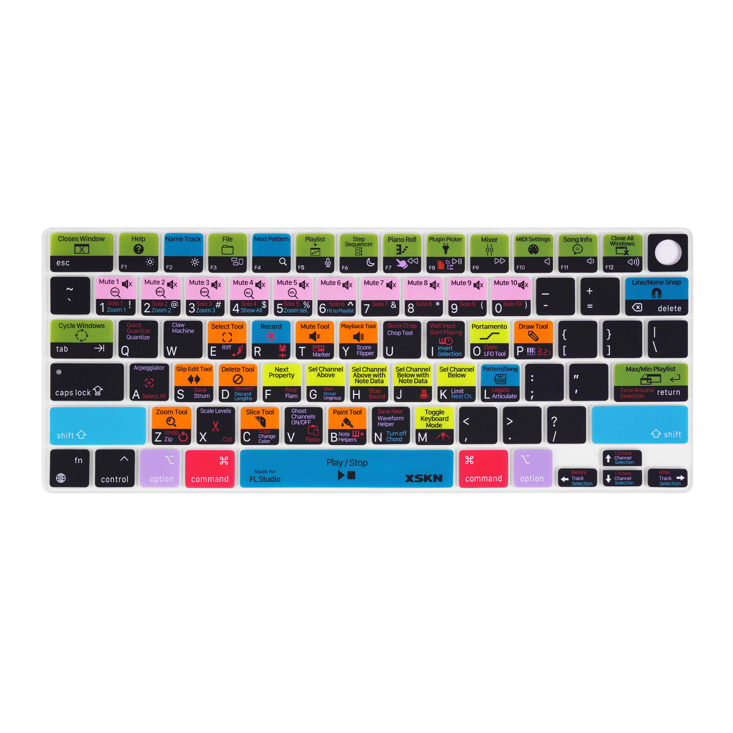 XSKN FL Studio Shortcut Keyboard Cover for 2026-2021 Macbook Pro 14.2/16.2 M1-M5