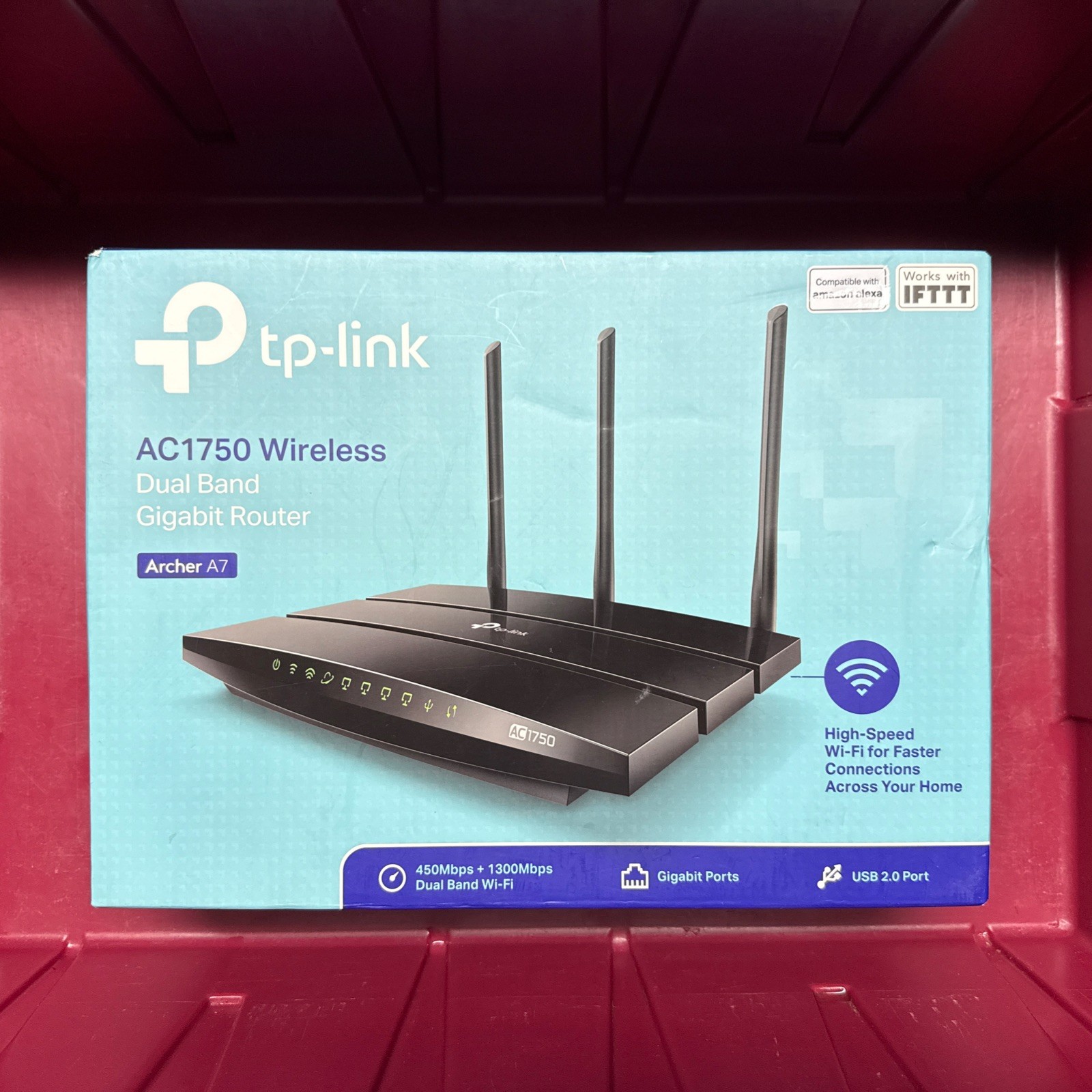 TP-Link Archer A7 AC1750 Wireless Dual-Band Gigabit Router, Tested w Box, Black