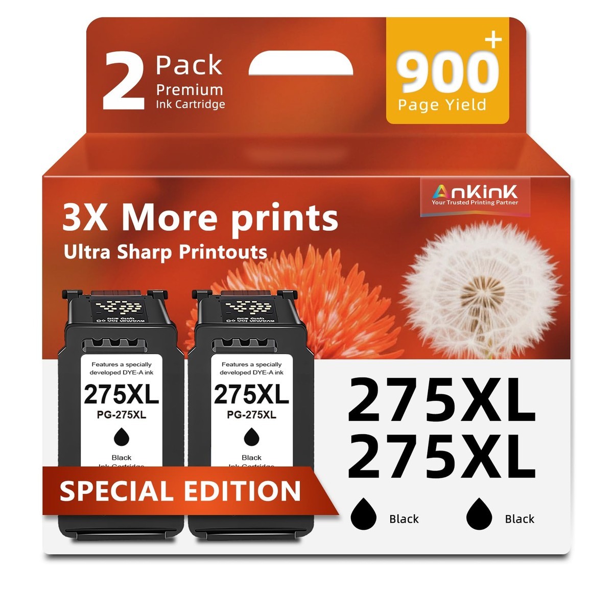 Ankink 275XL Black Ink Cartridge Replacement for Canon PG 275 XL