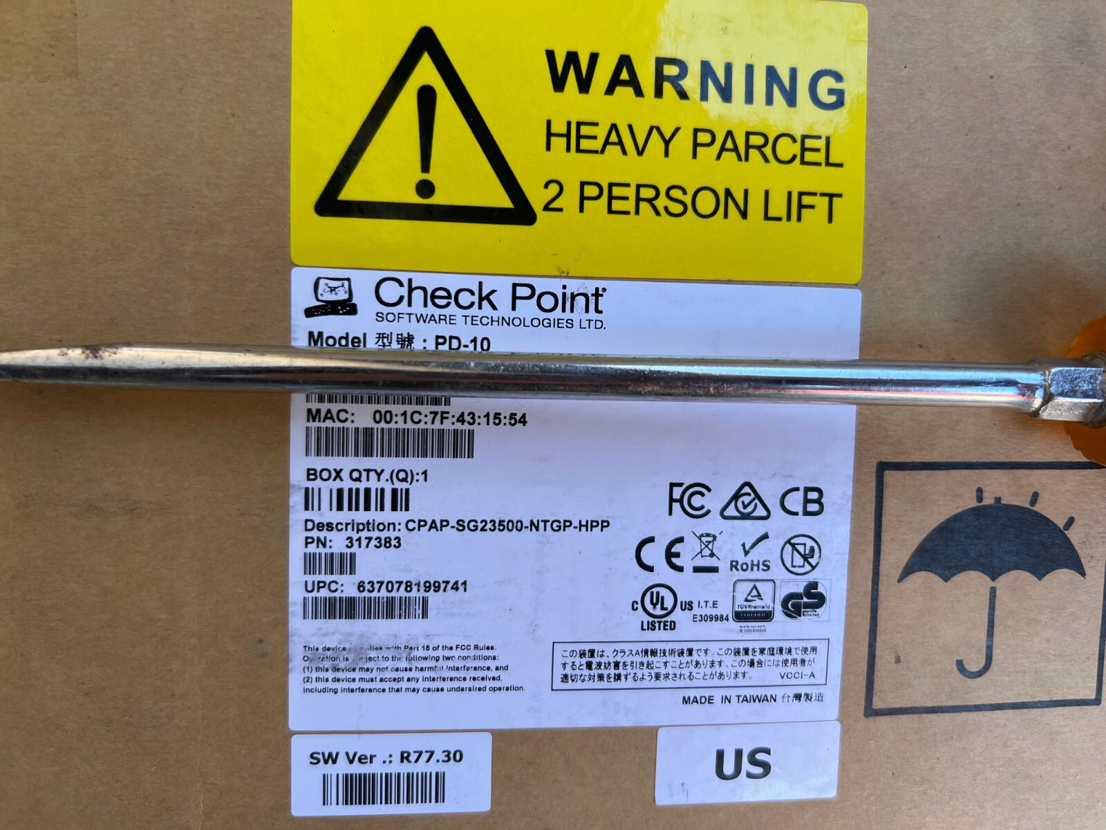 Check Point 23500 Appliance CPAP-SG23500-NGTP-HPP (New Open Box)