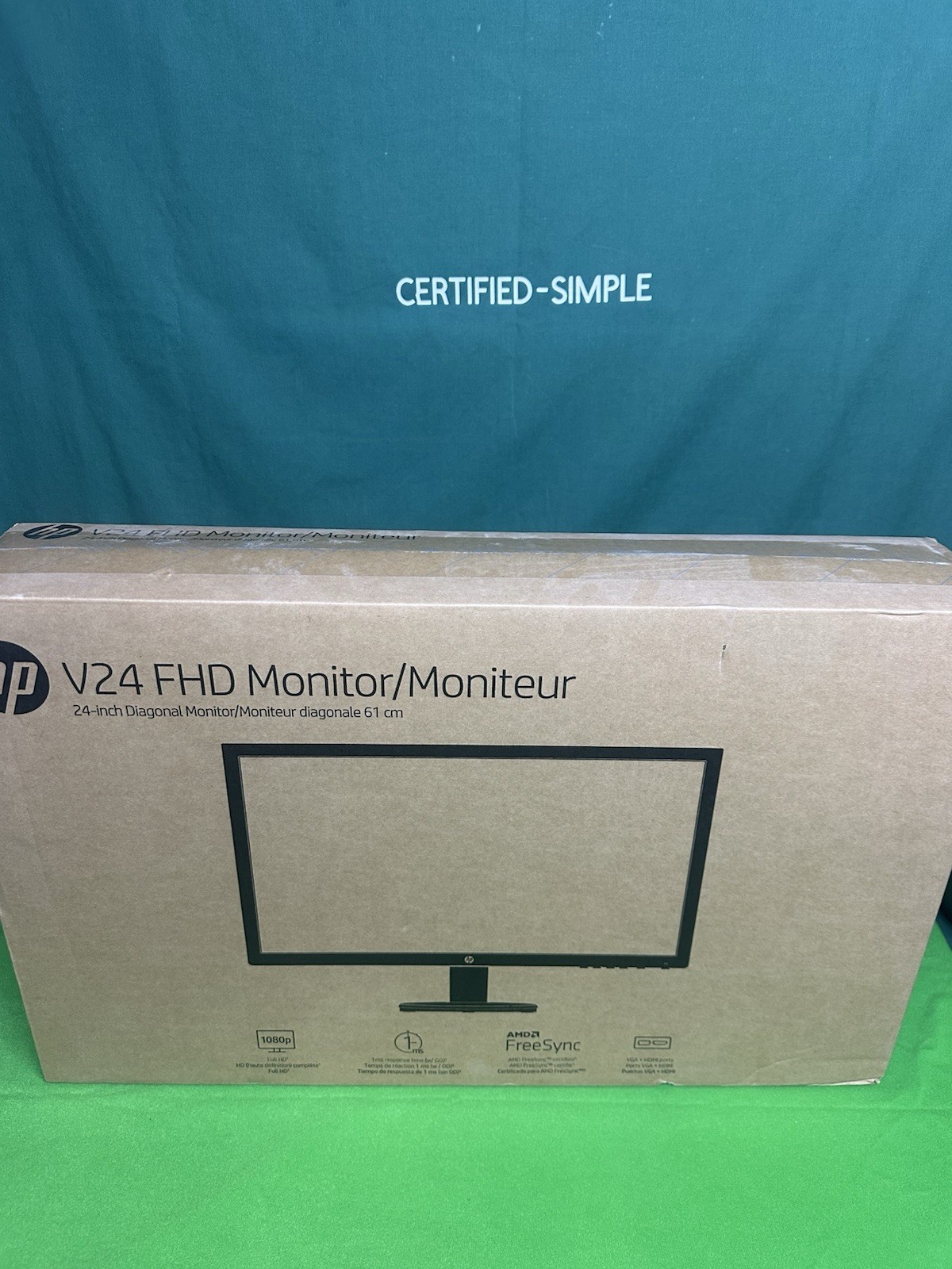 HP V24 24" FHD 1080p Monitor – 75Hz, AMD FreeSync, HDMI/VGA