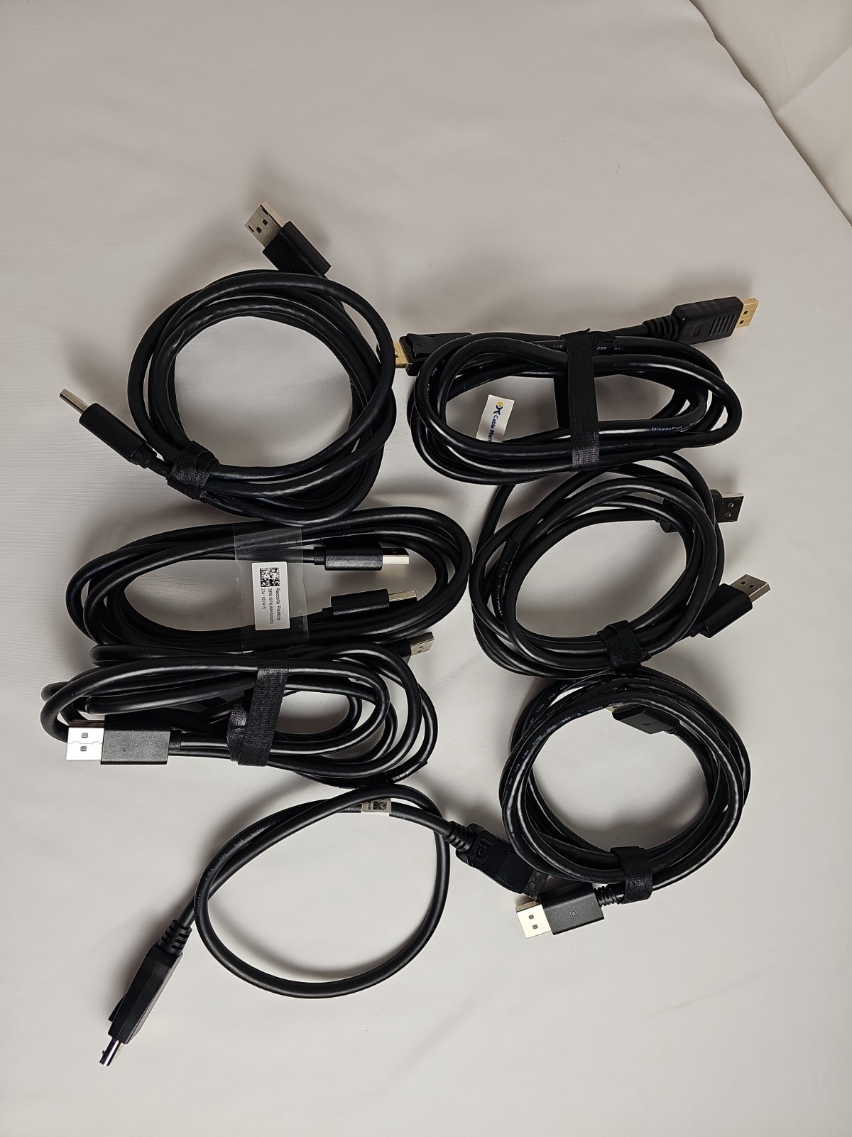Lot of 7 DisplayPort Cables 6x 6ft & 1x 1ft Tested Working Video Cables