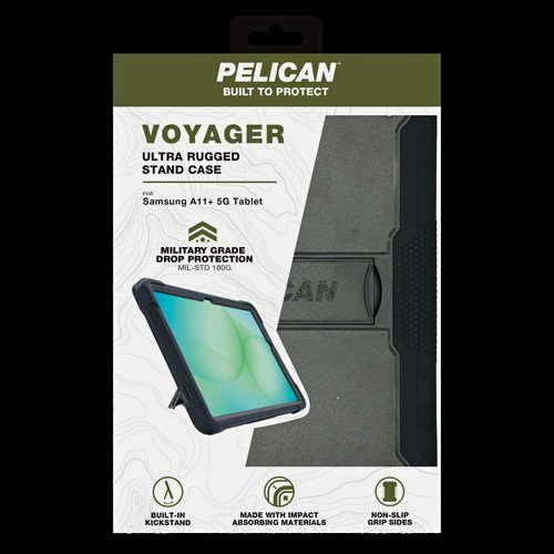 Pelican Voyager Rugged Case w/ Integrated Stand for Samsung A11+ 5G Black