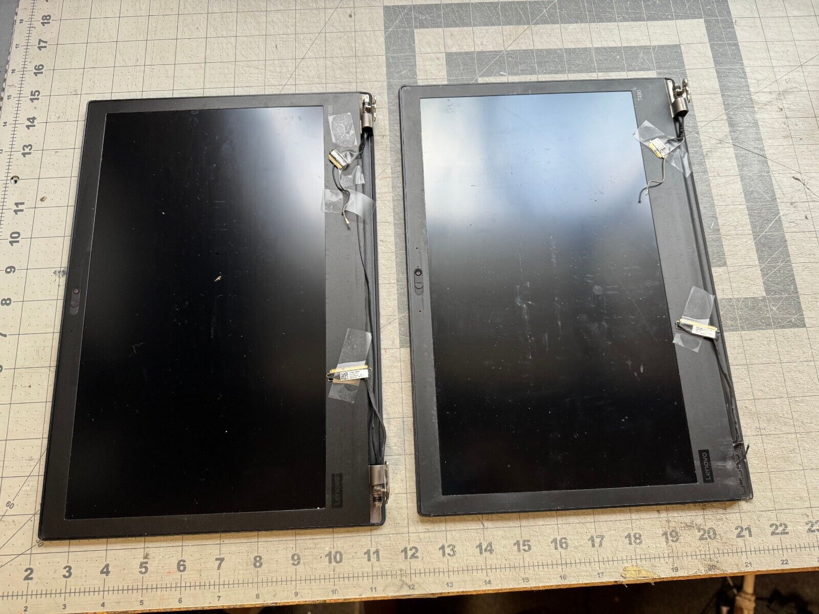 LOT OF 2 Lenovo Thinkpad T480 14 LCD Complete Assembly hinge broken / dim AS-IS