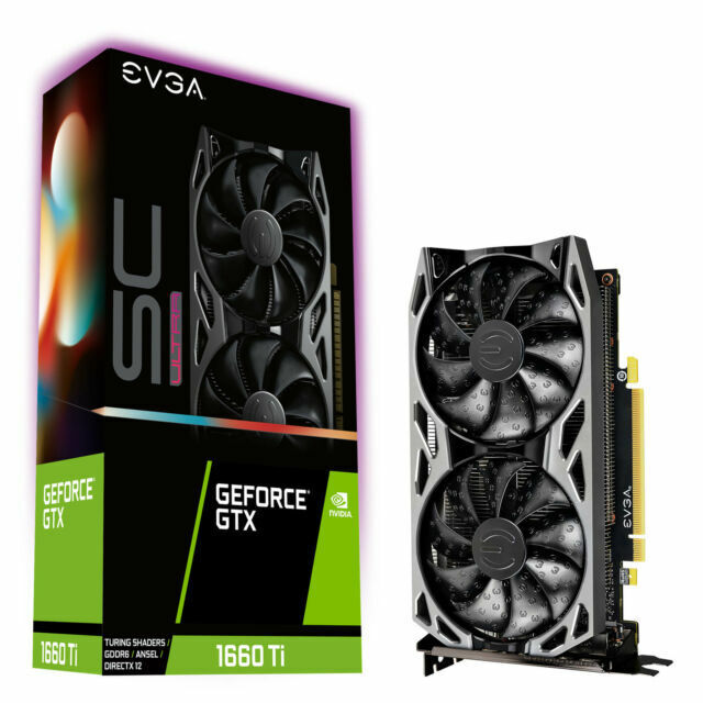 EVGA 06G-P4-1667-KR GeForce GTX 1660 Ti 6 GB GDDR5 Graphic Card SLIGHTLY USED