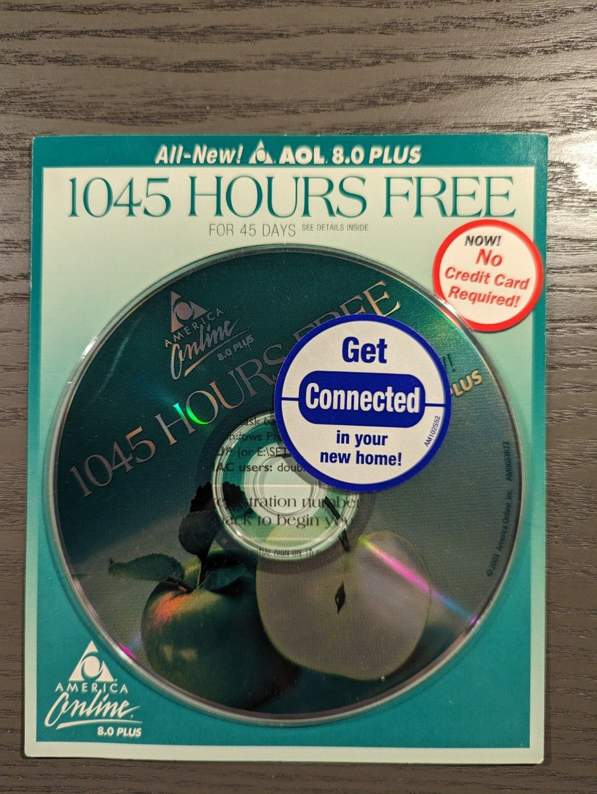 AOL 8.0 Plus Disc CD - Sealed Vintage - Green Apple