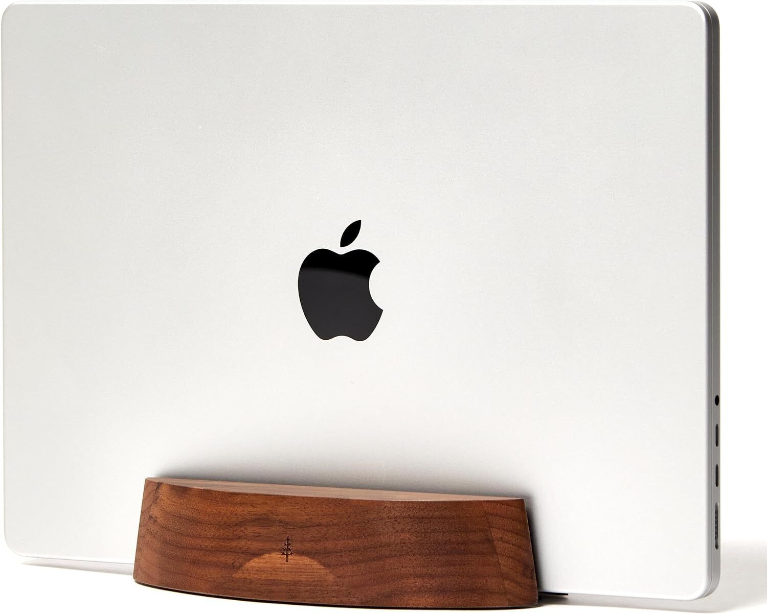 Nordik Vertical Laptop Stand Dock Slip Wood Stand Color Walnut Size Nordik