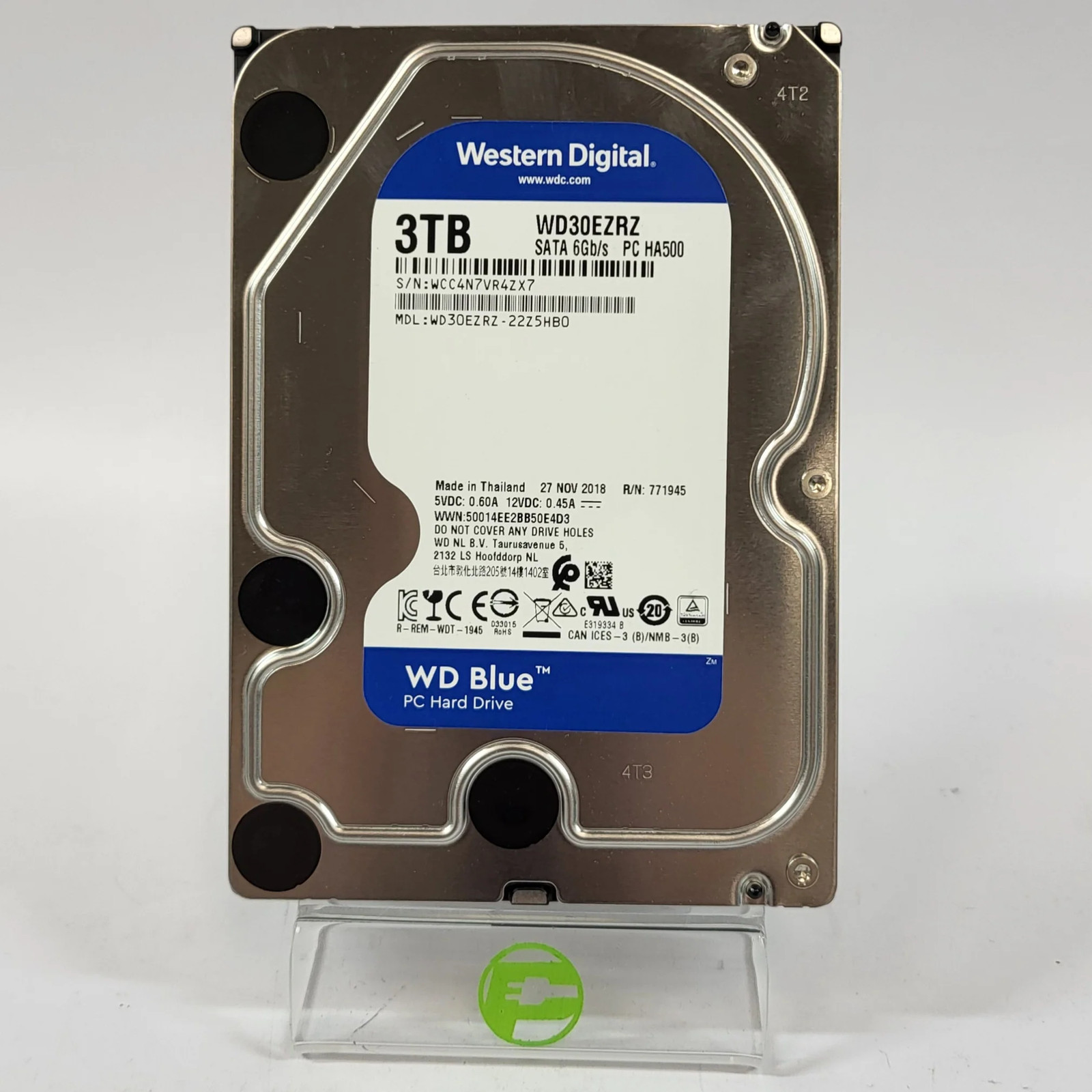Western Digital WD 3.5" Blue 3TB SATA III 6Gbps HDD WD30EZRZ-22Z5HB0