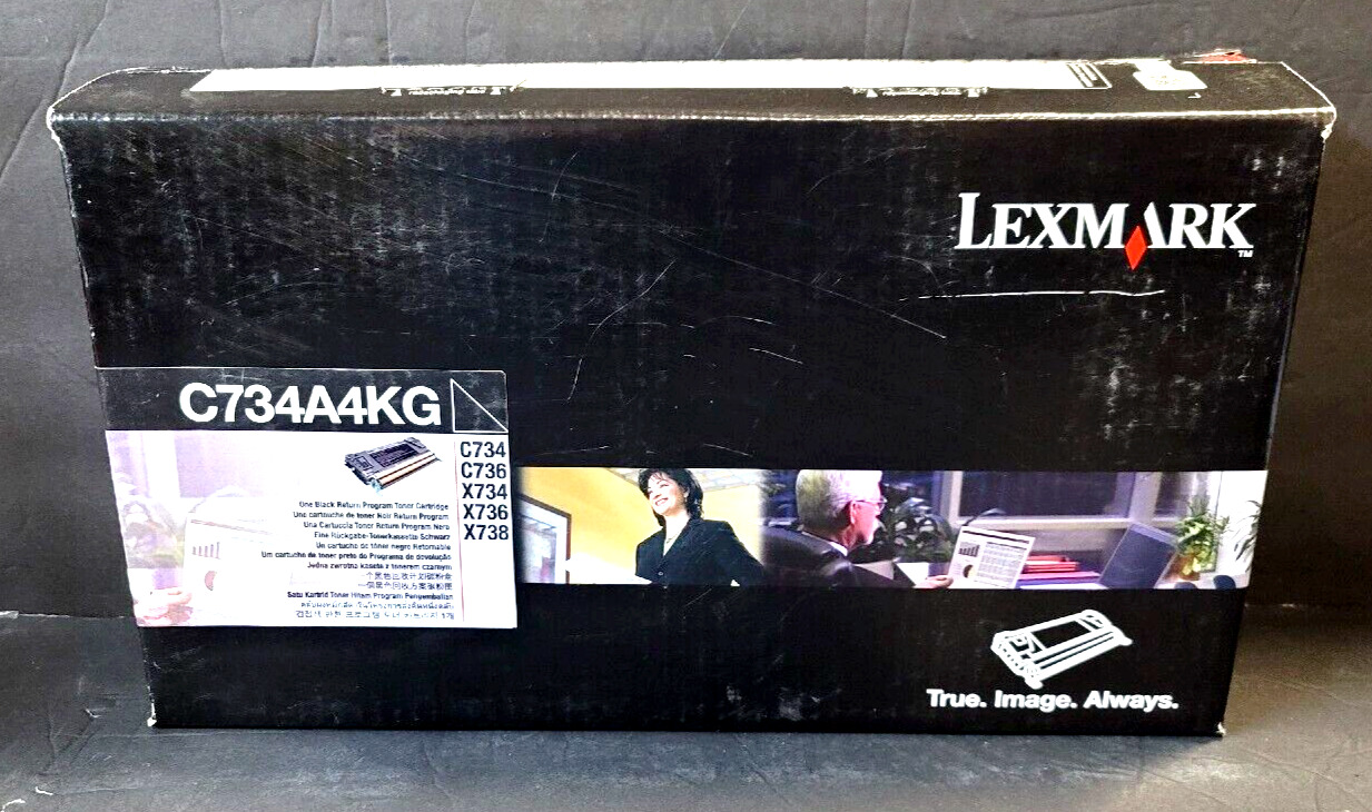 Genuine New Lexmark C734A4KG Black One Return Program Toner Cartridge