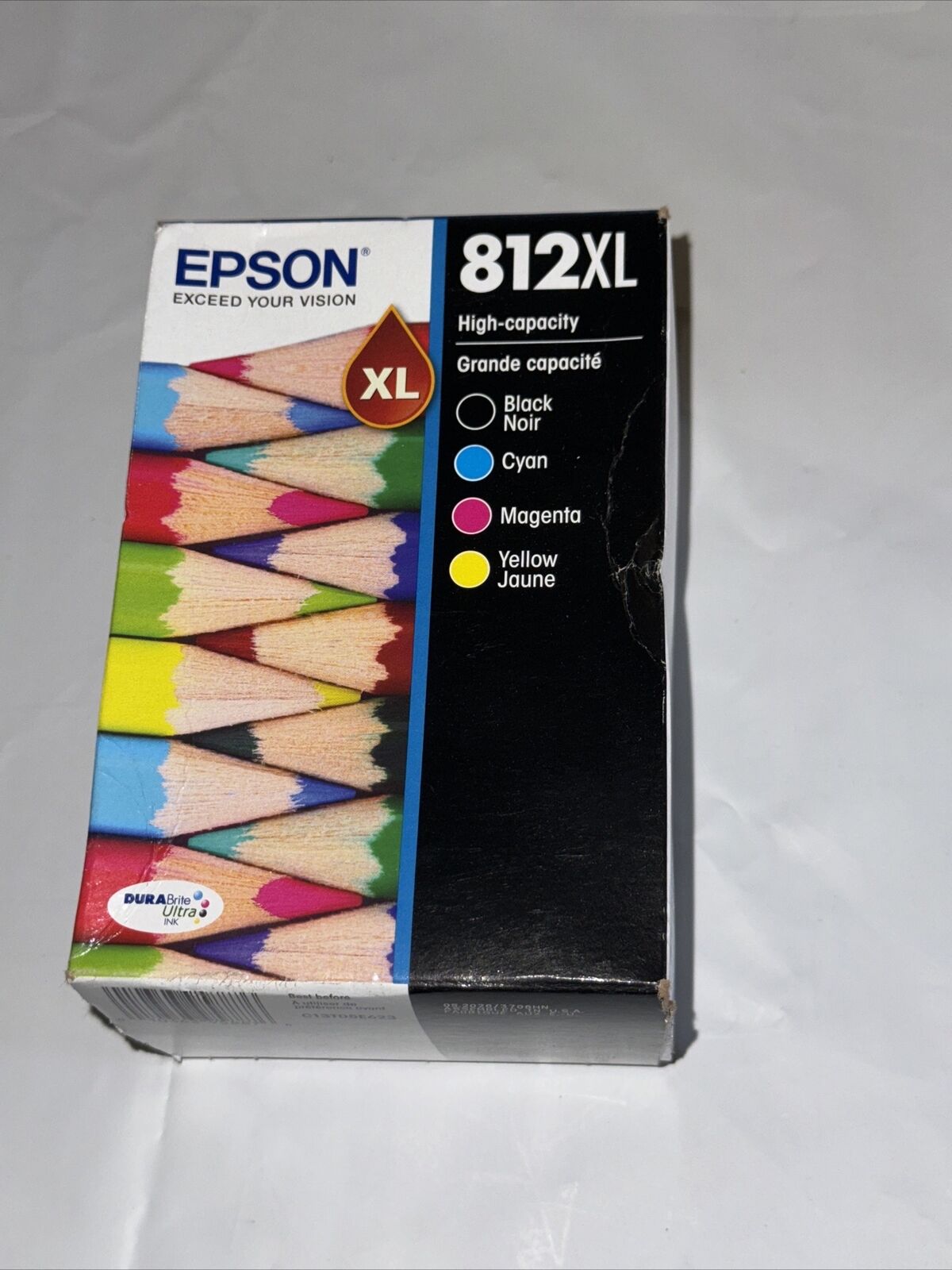 Genuine Epson 812XL  Black + Color C/Y/M Ink Cartridges Expires 05/2026 - NEW