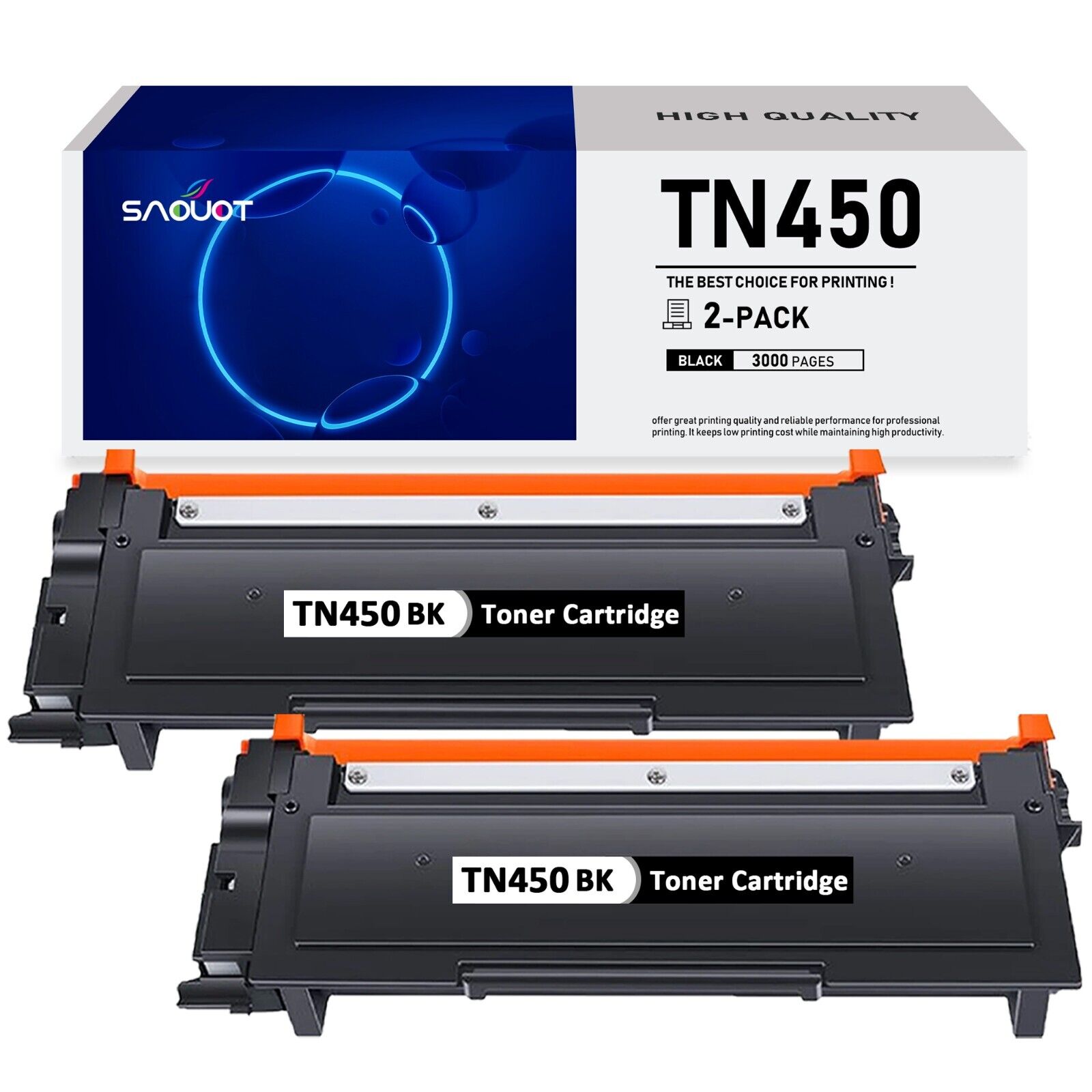TN450 Toner Cartridge Replacement for Brother HL-2230 2240 2250DN 2270DW 2280DW