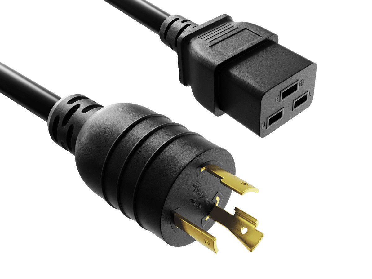 15ft NEMA L6-20P to IEC C19 PDU Power Cord, 12 AWG SJT Heavy Duty Locking, 20...