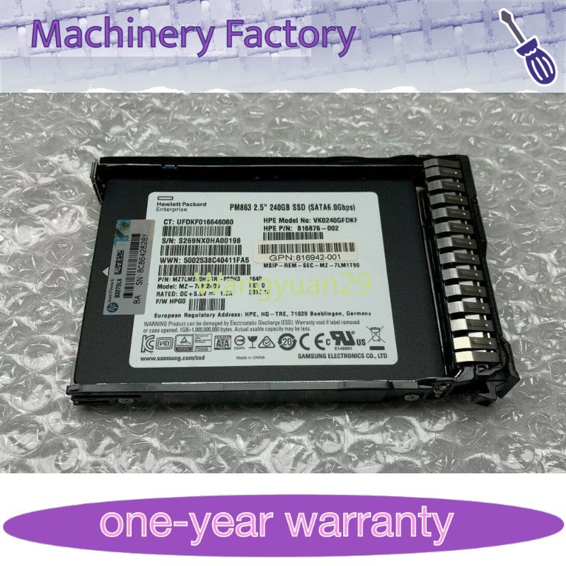 NEW HPE 2.5" 240GB SATA 6G G8 G9 Gen10 Server SSD Replace P18420-B21 P18481-001