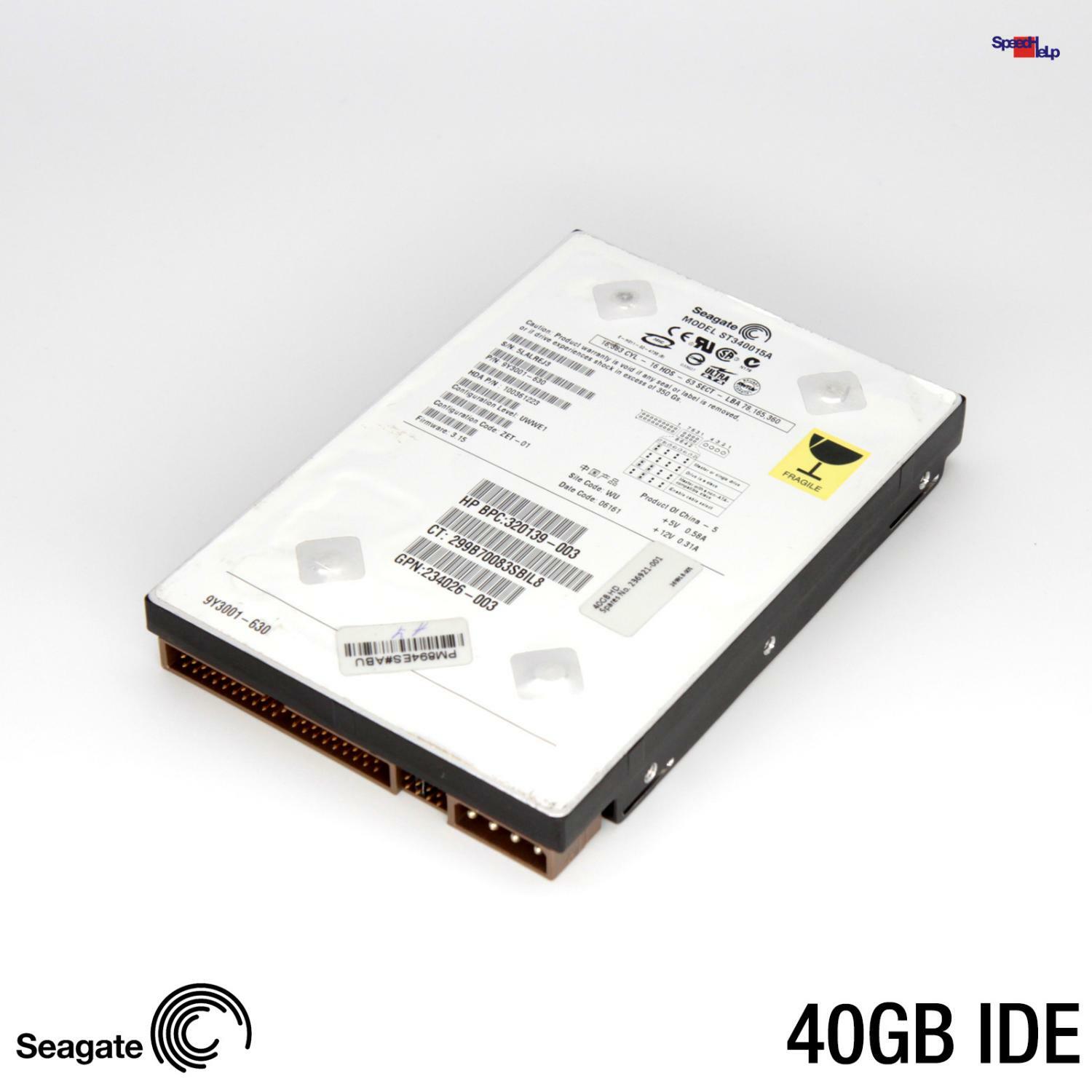 SEAGATE ST340015A 40GB IDE PATA 3.5in HDD Hard Drive Fehlerfrei
