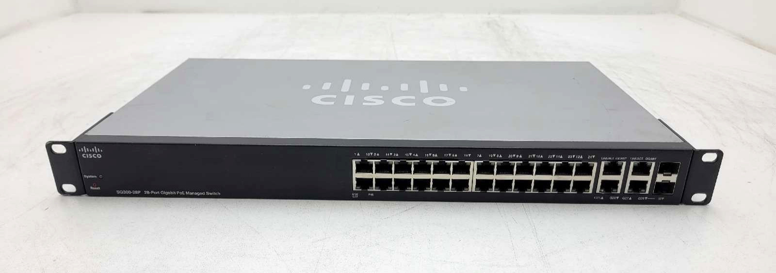 Cisco SG300-28P 28-Port Gigabit PoE Managed Switch P/N: SG300-28P Tested