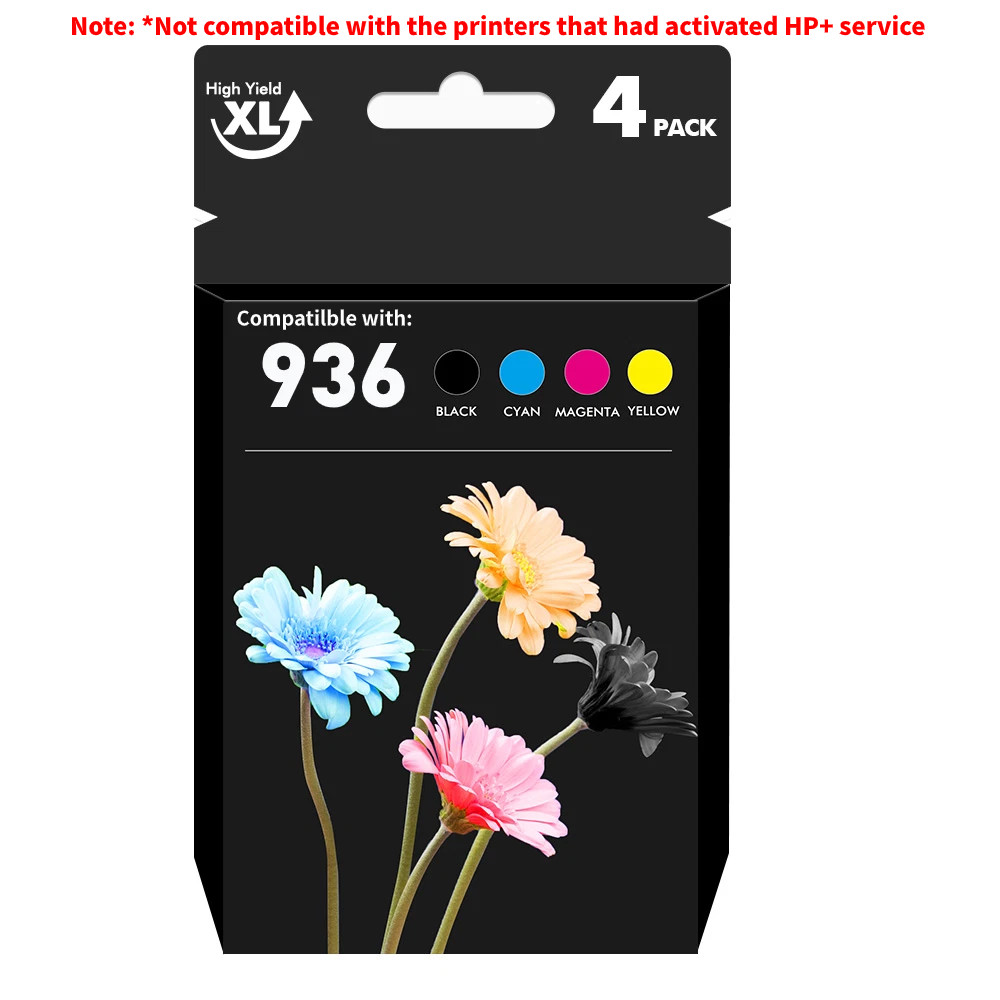 4PK 936E 936XL Ink Cartridge Compatible for HP OfficeJet 9122e 9135e 9110b 9730e