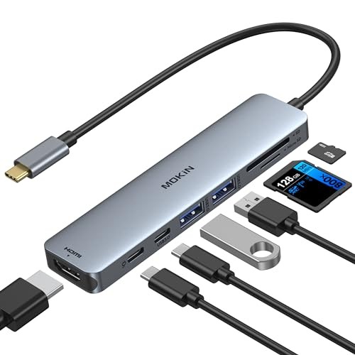 MOKiN 7in1 USB-C-Multiport Hub-HDMI Adapter for MacBook Pro/Air - MODEL MOUC0119