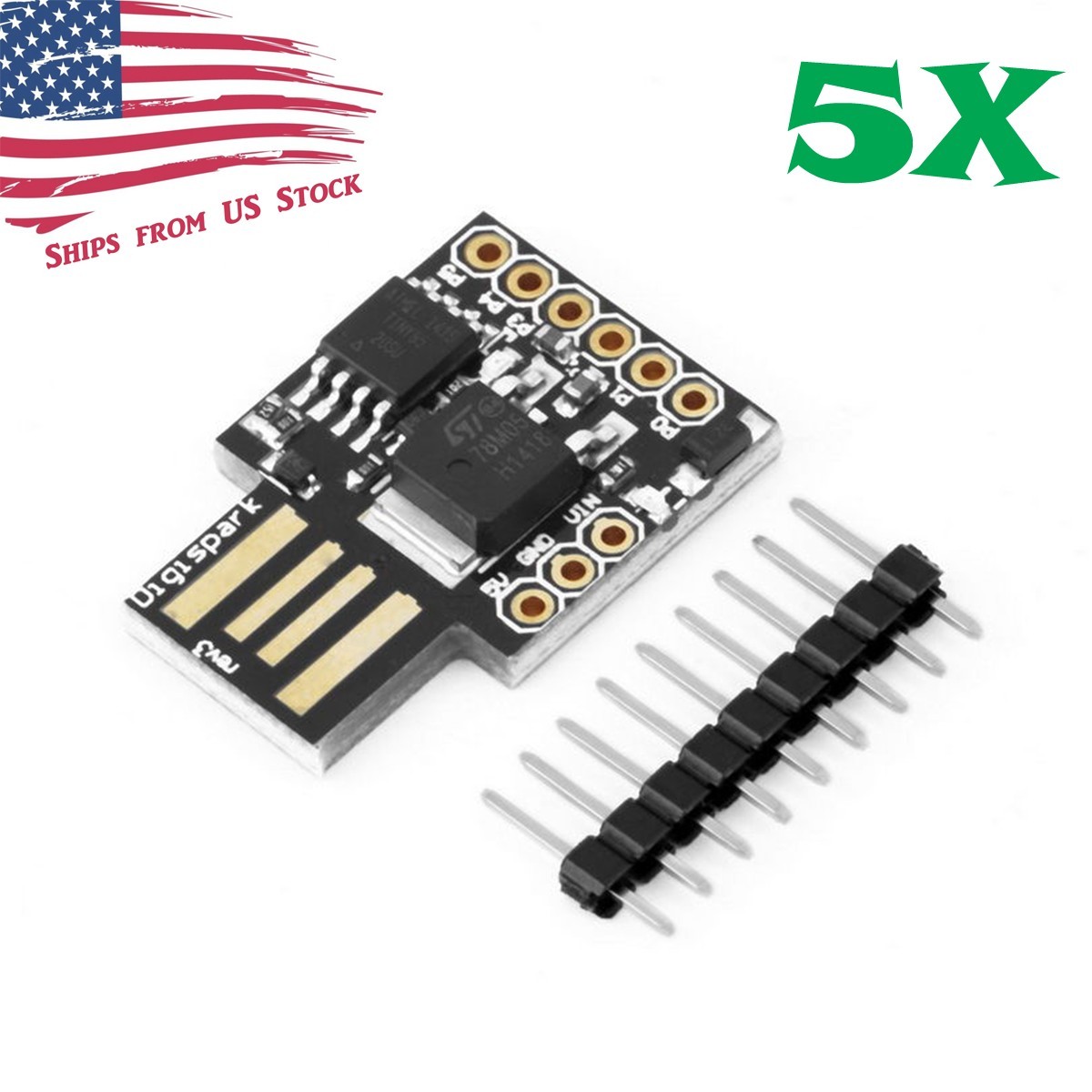 5pcs Digispark ATtiny85 Development Boards Arduino Compatible Microcontrollers