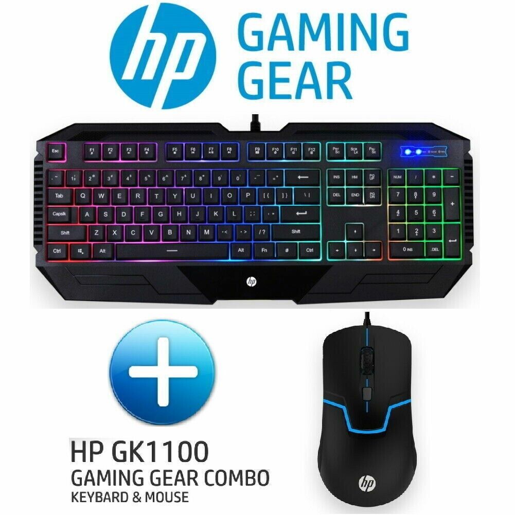 HP Wired Gaming Keyboard And Mouse Combo Set GK1100 English LED backlight
