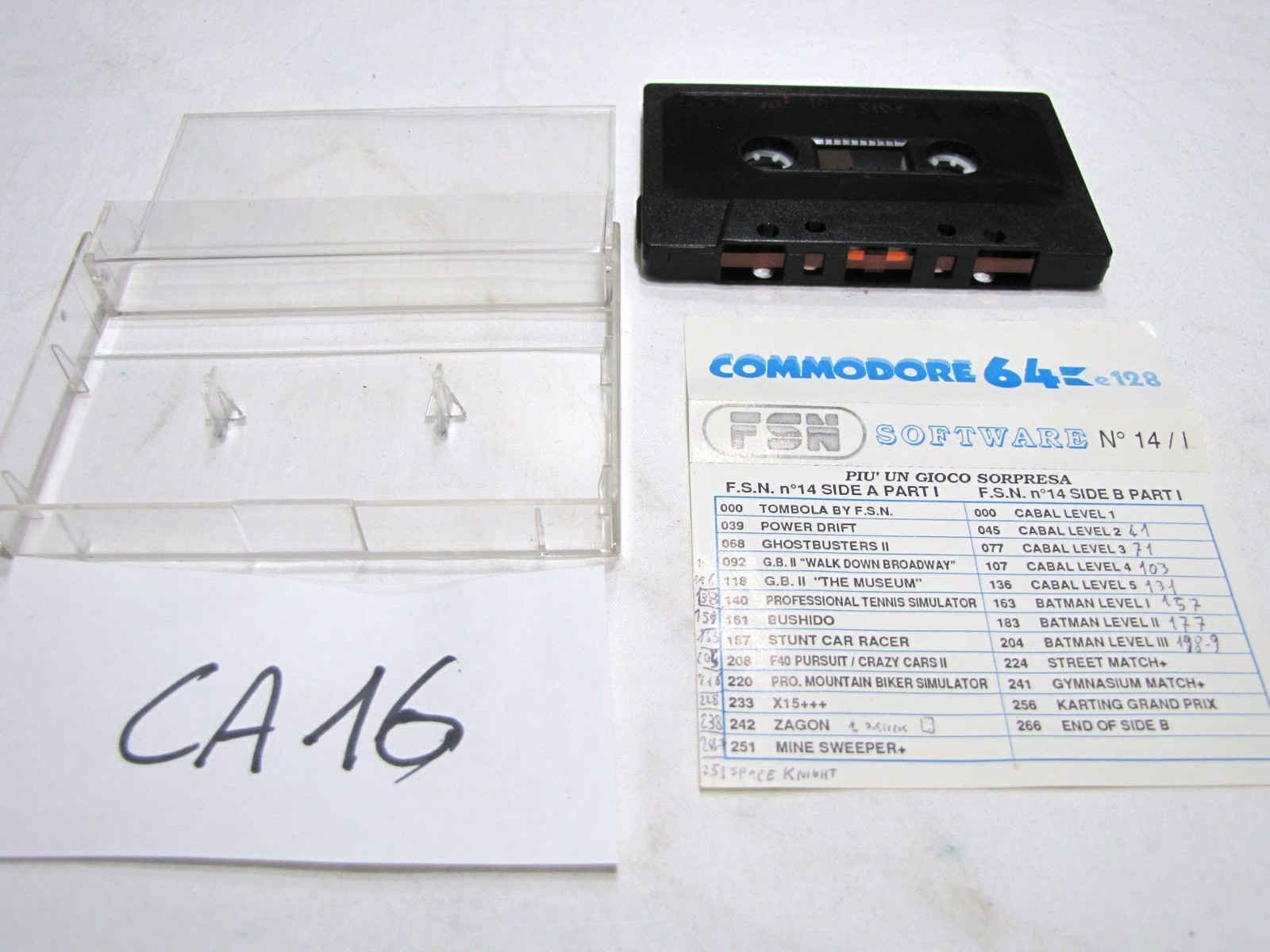 Vintage Commodore 64 128 Game Cassette Written FSN F.S.N Bushido Zagon Batman