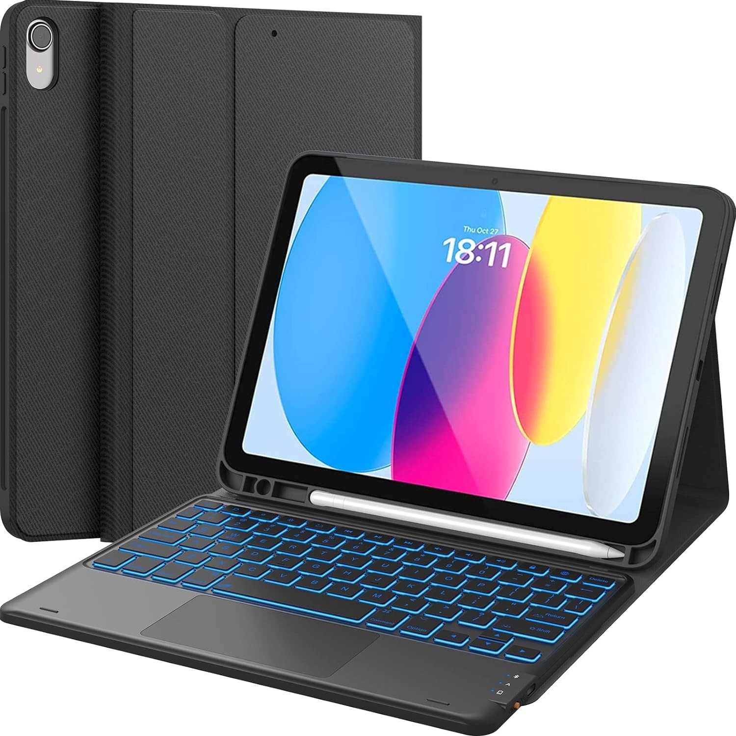 CHESONA Compatible for iPad 11thA16/10th Generation Case with Keyboard