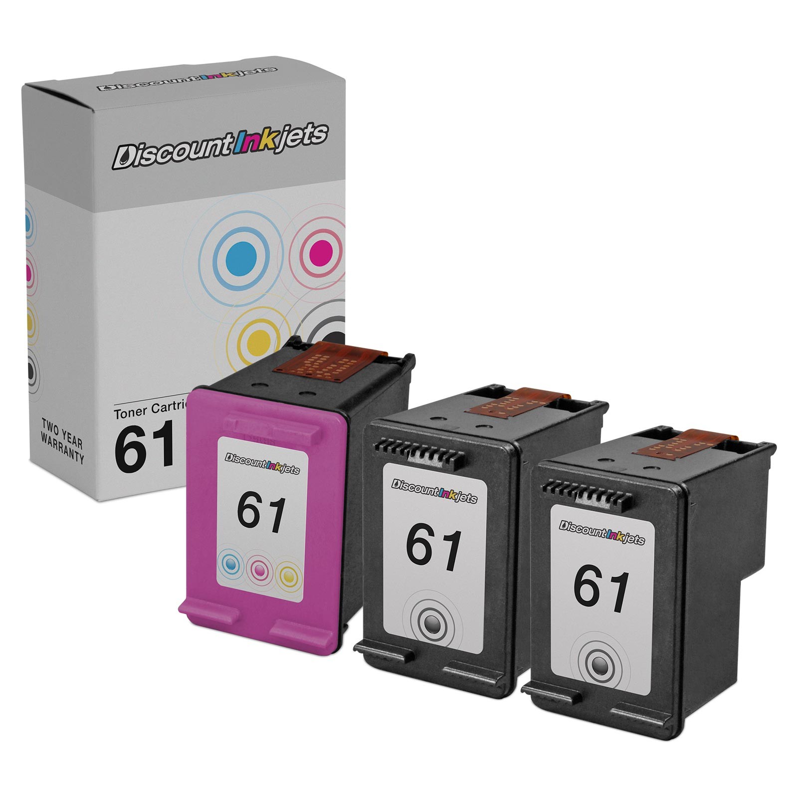 3-PK For HP 61 Black & Color Ink Cartridges For Deskjet 1000 1050 2050