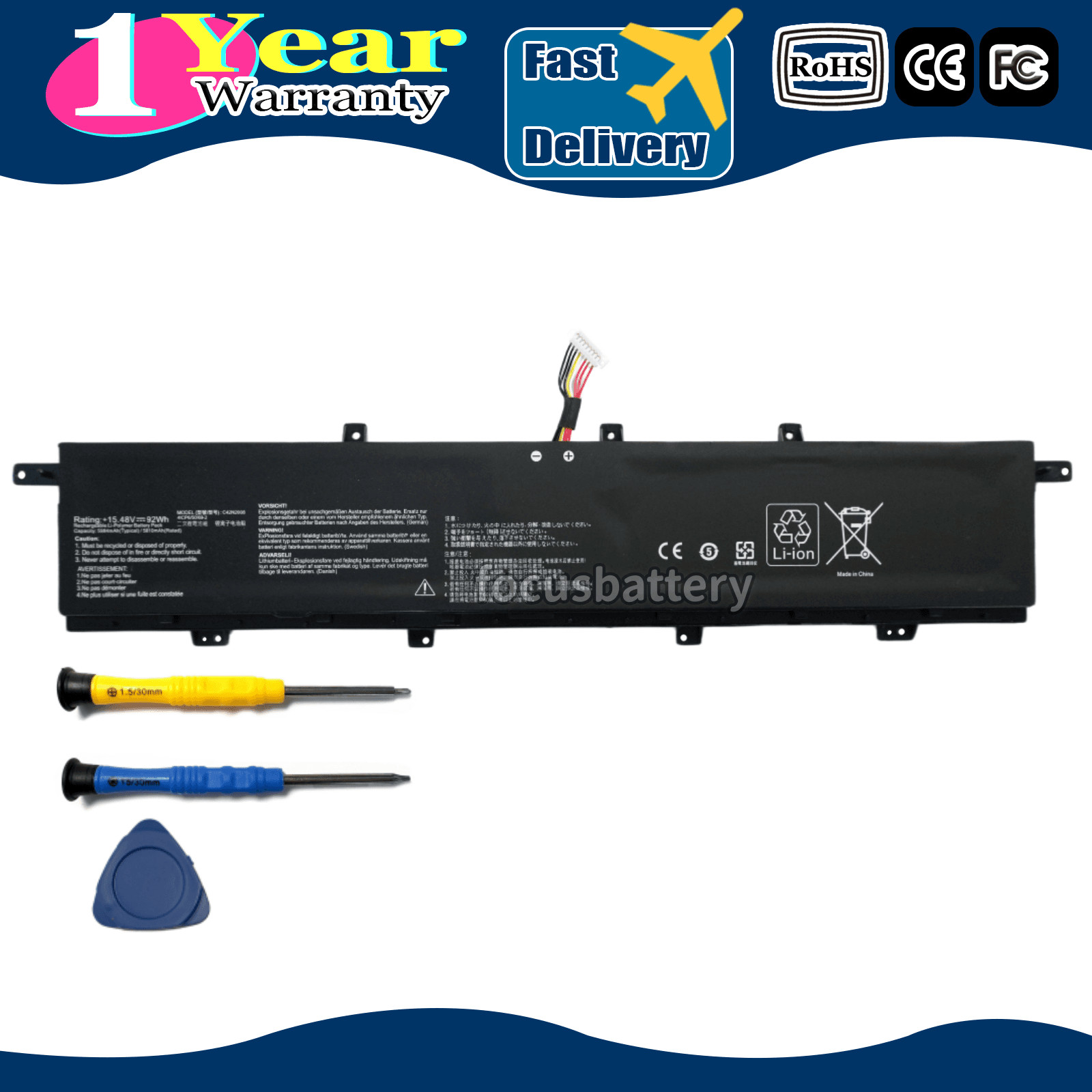 C42N2008 New Battery for ASUS ZenBook Pro Duo 15 OLED UX582 UX582LR XS74T H2014T
