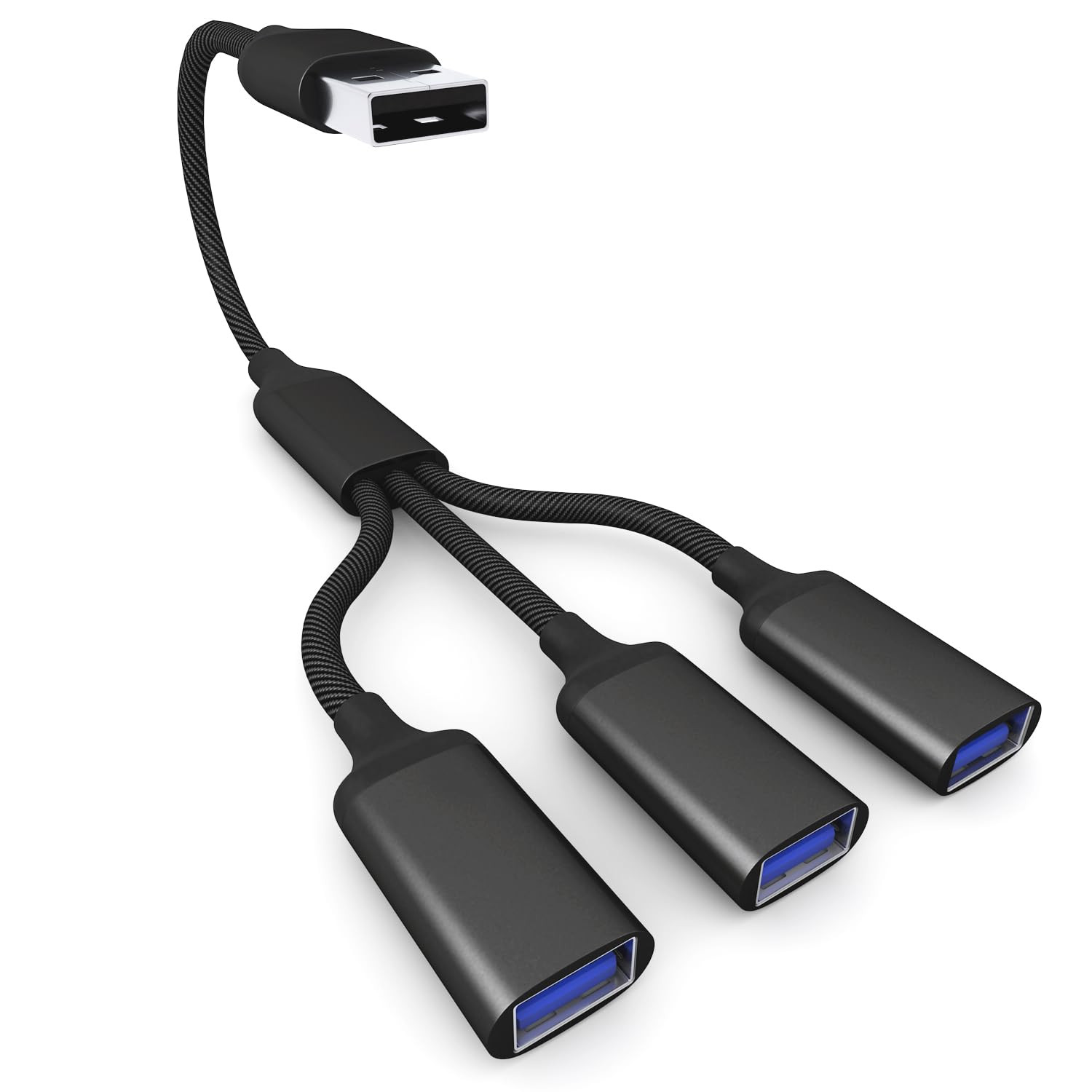 USB Splitter Cable 1 in 3 OUT 1FT, USB 2.0 Male to Female Extension Cord