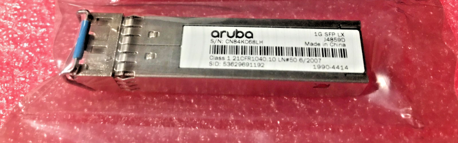J4859D HPE Aruba 1G SFP LC LX 10km SMF Transceiver G2U