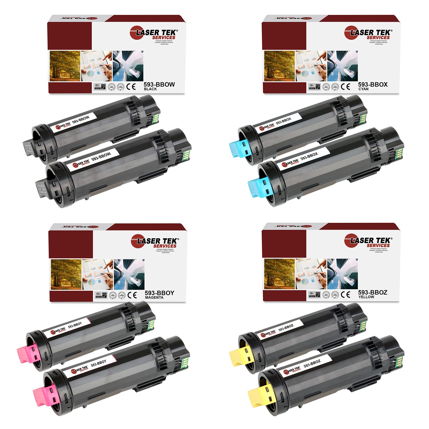 8Pk LTS 825 B C M Y Compatible for Dell H625cdw H825cdw, S2825cdn Cartridge