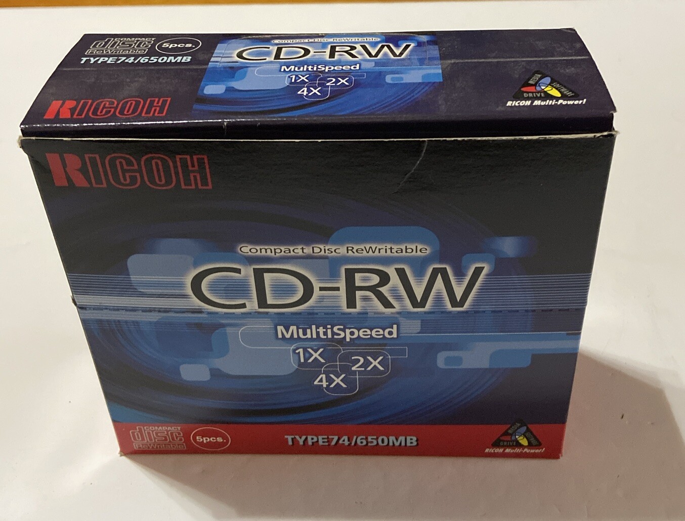 Ricoh CD-RW Type 74 650MB 1X-4X Speed 5-Pack Disc's Not Opened
