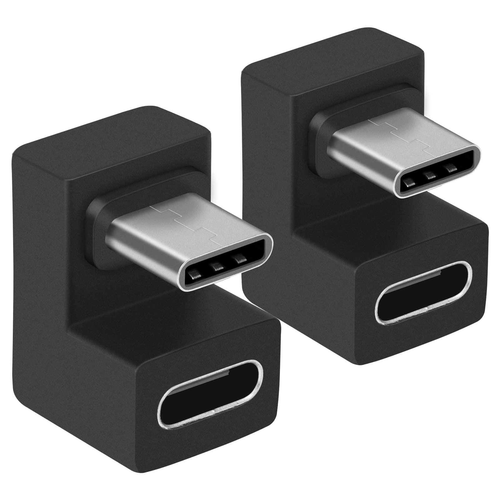 USB C 180 Degree Angled Adapter, U Shape USB C 3.1 Male to Female Type-C Angled