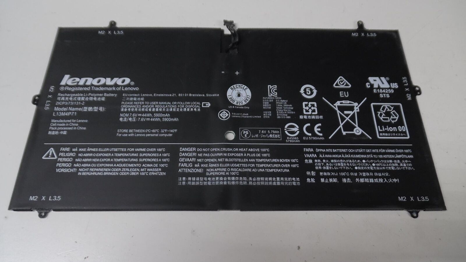 For Lenovo YOGA 3 PRO 1370 Laptop Battery L13M4P71 7.6V 44Wh/5900mAh