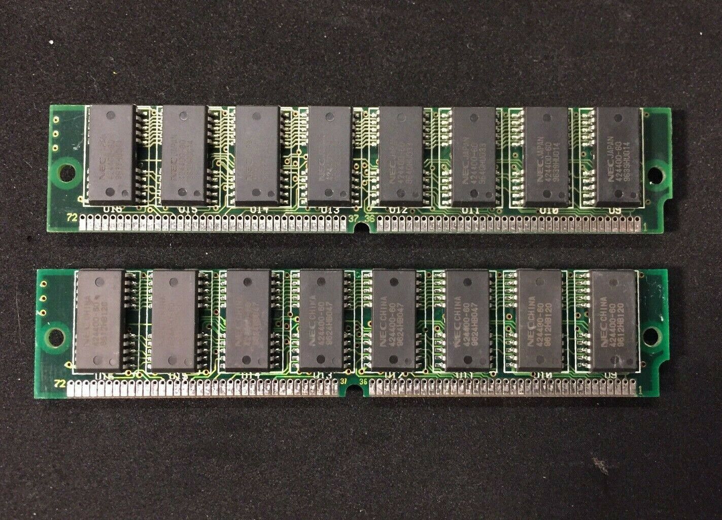 2x 8MB 2Mx32 FPM 72-pin Non-Parity 60ns Fast Page RAM SIMM Memory FPM Mac PC