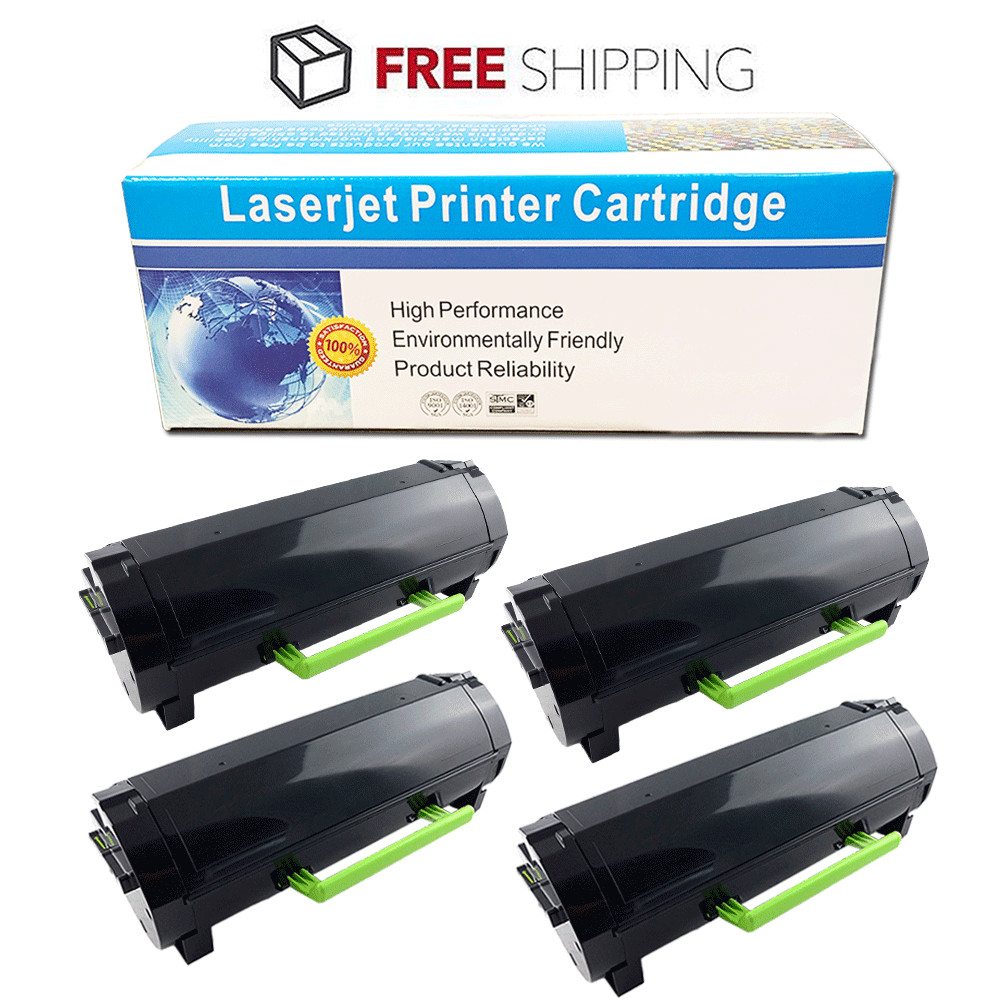 4 PK 60F1000 Toner Compatible For Lexmark MX310dn MX410de MX510de MX511dhe